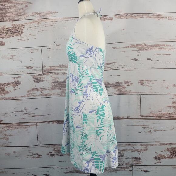 Columbia PFG Armadale Halter Dress Blue Purple Floral Print Size Small - Picture 2 of 7